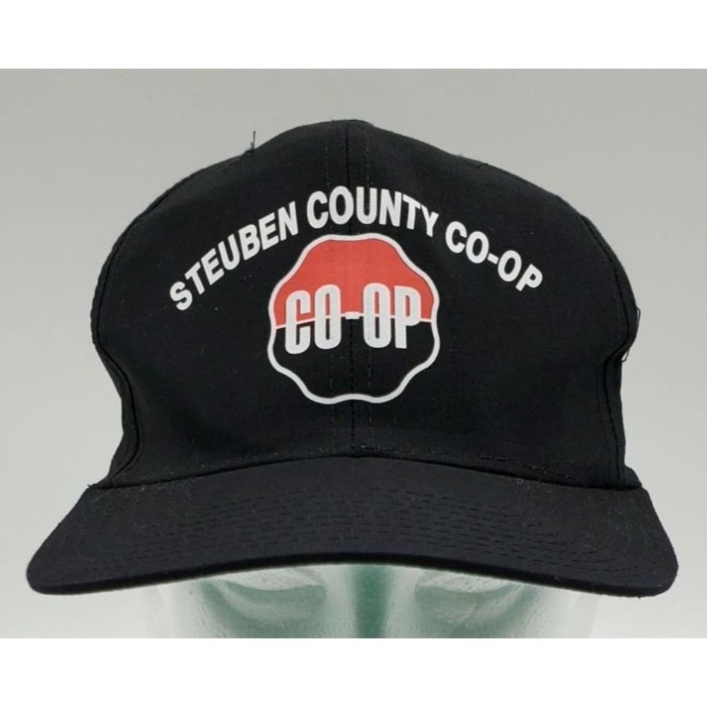 Vintage Steuben County Co-Op Farming Snapback Baseball Cap Hat Lightweight